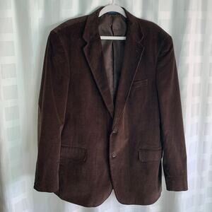 Vintage 90s Stafford Mens 44L Brown Corduroy Blazer Jacket Quiet Luxury Academia